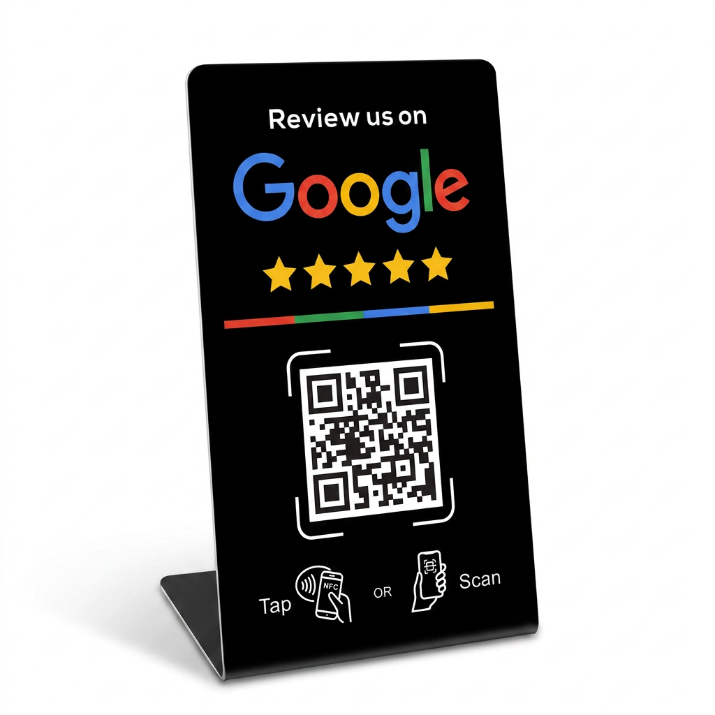 Crni Google review NFC stalak za šank